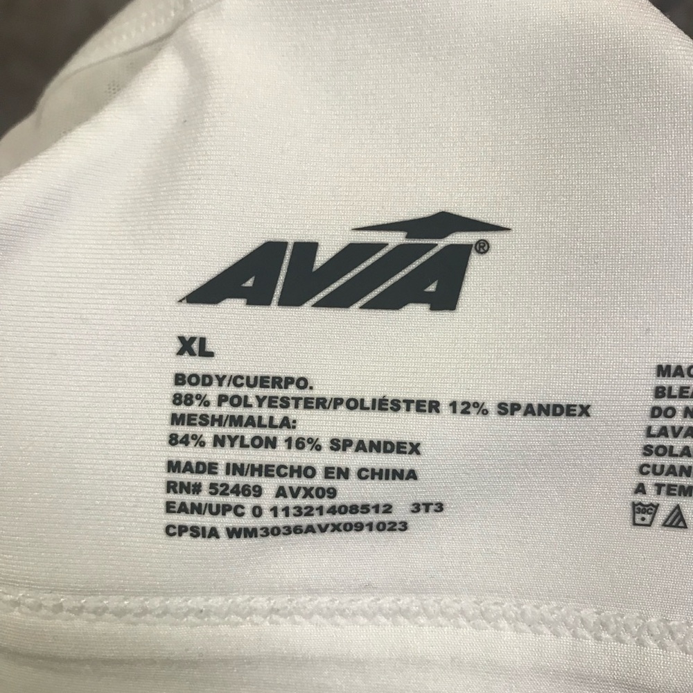Avia White Performance Sports Bra with Criss-Cross Straps - Picture 4 of 5